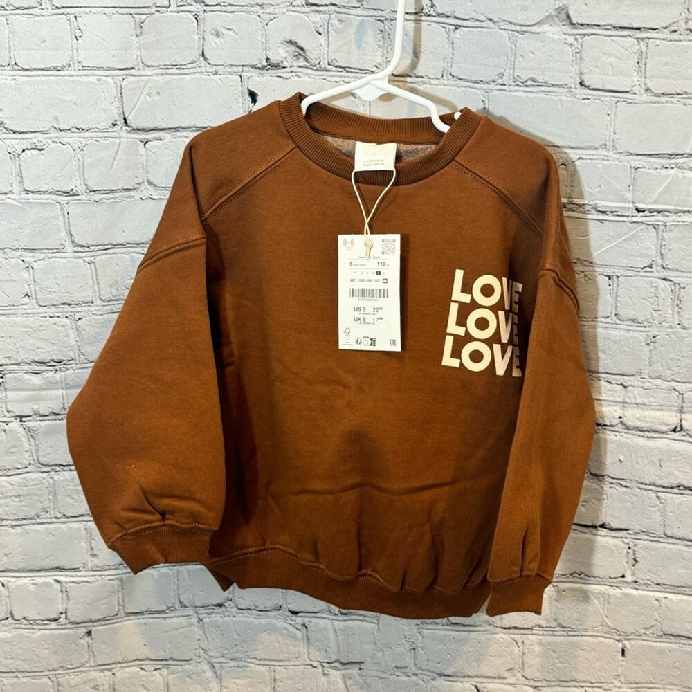 Zara LOVE Crewneck Sweatshirt